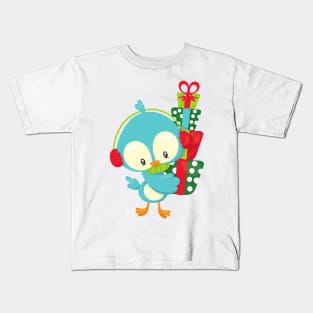 Christmas Bird, Cute Bird, Gifts, Presents, Xmas Kids T-Shirt